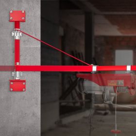 Electric Hoist Support Arm, 660 Lbs Max Load Capacity, Electric Hoist Holder Swing Arm With Pole, Steel Hoist Frame, 180° Swivel Scaffold Hoist L