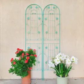 4 Pack Metal Garden Trellis 86.7" X 19.7" Rustproof Trellis For Climbing Plants Outdoor Flower Support (Option: Green)
