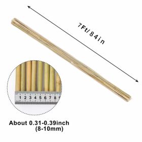 7FT, Diameter 8mm - 10mm Natural Bamboo Plant Stake, Sturdy Bamboo Poles, Durable Plant Bamboo Stake, Garden Climbing Plant Bracket 50pcs. Self-p (Option: Default)