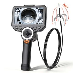 Articulating Borescope With 0.15 Ultra Slim Lens, 4-Way 360 Articulated Endoscope Camera With Light, 6 HD IPS Screen, 8X Zoom, 7000mAh Inspection (Option: Default)