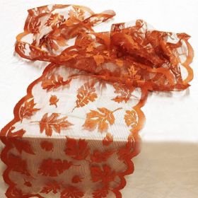 Fall Table Runner Fall Decorations For Home 13 X 72 Inch Maples Leaves Lace (Option: Orange)