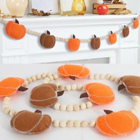 Fall Decor Felt Pumpkin Beads Garland For Fall Home Decorations (Option: Orange)