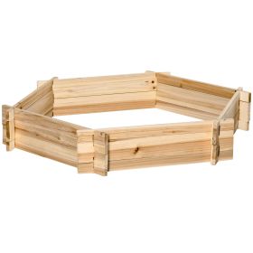39'' x 36'' Screwless Raised Garden Bed, Hexagon Planter Box DIY Herb Garden (Option: Natural wood finish-640x200x130 mm)