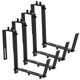 4Pcs Adjustable Planter Box Brackets Flower Box Holders Window Boxes Planters Hooks No Drill Railing Planter Mounts For Windowsills Garden Fences (Color: Black)