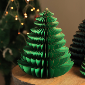 Handmade Green Paper Tree Festive Holiday (Color: Green)