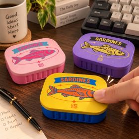 3D Printed Sardine Tin Shaped Fidget Clicker, Retro Fish Design Desk Accessory, Novelty Gift For Adults (Option: Yellow  Blue)