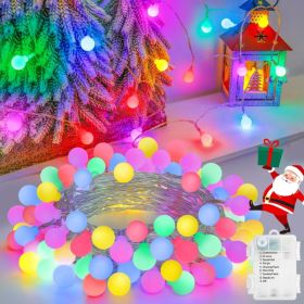 Multi Color Globe Battery String Lights For Christmas Party Decorations 50 LED, 16.4Ft, Built In Timer, IP56 Waterproof, 8 Light Modes, Ideal For (Option: Multicolor)