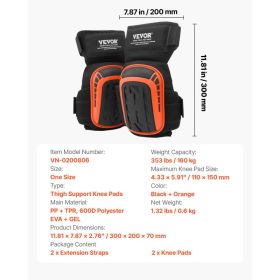 Knee Pads For Work, Extended Heavy Duty Construction Knee Pads With 2 Extension Straps, Anti-slip Foam Gel Knee Pads, Men & Women, For Gardening (Option: Default)