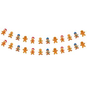 2 Pack Christmas Banner Paper Christmas Sign Garland Gingerbread Man Snowman Christmas Hanging Bunting Garland For Christmas Party Decorations Xm (Option: Gingerbread Man)
