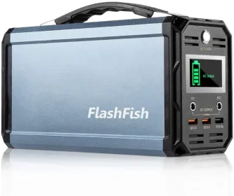 300W Solar Generator, FlashFish 60000mAh Portable Power Station Camping Potable Generator, CPAP Battery Recharged By Solar Panel/Wall Outlet/Car, (Option: 300W)