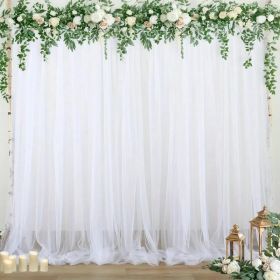 10x10 Ft White Backdrop Curtain Soft Fabric Photography Background Wrinkle Free Curtain Backdrop For Wedding Anniversary Ceremony Arch Party Stag (Option: 1pc)
