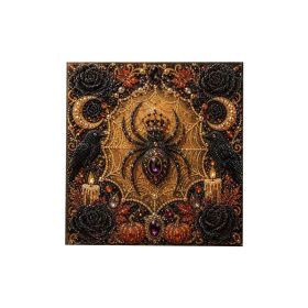 Halloween DIY Pearl Art Kit, 5D Diamond Spider Painting, Vintage Gothic 3D Wall Decor, Beginner Handcraft Set For Home Decor & Halloween Gift (Option: 1pcs)