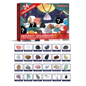 Dowmoo Christmas Advent Calendar Mineral Blind Box 24-Box Christmas Gift Toy Mineral Blind Box (Option: 4Pcs)