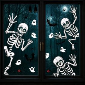 Halloween Window Clings Decor Halloween Decorations Skeleton Ghost Stickers (Option: Halloween Skeleton)