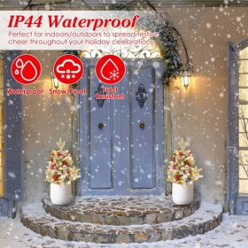 Lifelike Tabletop Artificial Christmas Tree - 50 Warm LED Lights with 8 Lighting Modes, Auto Timer, IP44 Waterproof & Battery Operated, Decorated (Option: As Pic)