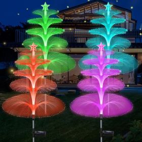 Solar Garden Lights, 4 Pack Solar Star Jellyfish Lights 7 Color Changing Fiber Optic Light Gardening Gifts For Mom Grandma Women, Flower Light Fo (Option: 8Pcs)