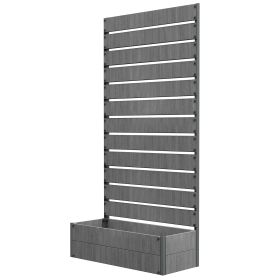 Trellis Planter for Climbing Plants, Raised Garden Bed with Trellis, Planter Box for Outdoor Garden, Dark Gray (Option: Dark Gray-960x405x175 mm)