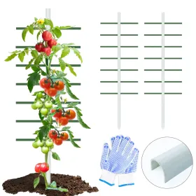 2PC 5ft*1.64ft White U-Shaped Tube Trellis Garden Arch For Climbing Plants, Mesh Plant Support Stand For Clematis, Roses, Cucumbers And Cowpeas (Option: 02)