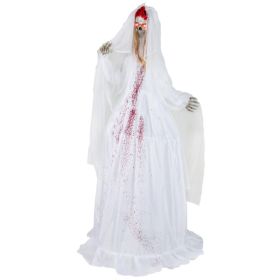 Halloween Animatronic Standing Bride 7.2 FT Haunted House Decoration (Option: White)