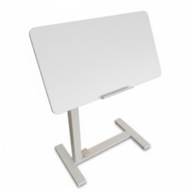 A Wheeled Adjustable Bedside Table, A Portable Dining Table With Adjustable Height And Inclination, Suitable For Dining, Working And Reading. (Option: Brown)