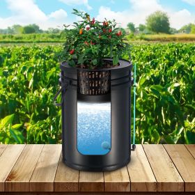 DWC Hydroponics Grow System Deep Water Culture With Top Drip 1 Bucket 5Gal (Option: Black)