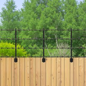 Fence Post Extender 12Packs 32.1in Surface Mounted Fence Height Extension Arms (Option: Black)