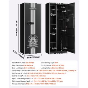 4 Gun Safe, Long Gun Cabinet For Rifles And Pistols, Quick Access Rifle Safe With 3 Ammo Slots And 2 Adjustable Racks, Large Digital Cabinet With (Option: Black)