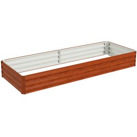 95" x 36" x 12" Galvanized Raised Garden Bed, Easy DIY and Cleaning for Growing Flowers, Herbs, Succulents, Natural Wood (Option: Natural Wood-1200x350x70 mm)
