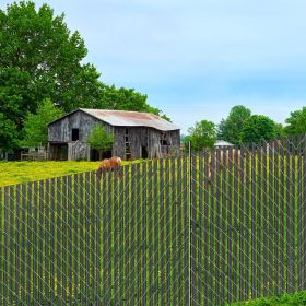 Chain Link Fence Privacy Slats Single-Wall For 6' High Fence Bottom Lock Black (Option: Black)