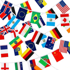 Countries String Flag International Bunting Banners World Flag Banner Decoration For Festivals Sports Clubs Bars Celebrations Party Decorations M (Option: Style1)