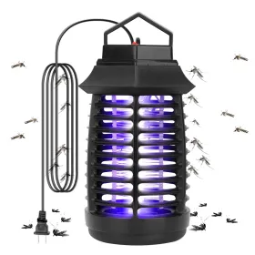 Bug Zapper Electric UV Mosquito Killer Lamp Insect Killer Light Pest Fly Trap Catcher (Color: Black)