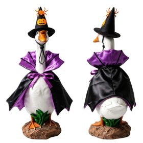 23 Inch Porch Goose Halloween Costume Set, Weather Resistant Polyester Decorative Outfit With Elastic Straps For Yard Porch Statue (Option: Default)