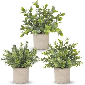 Fake Artificial Plants 3 Units, Small Faux Plants For Office, Bathroom, Bedroom And Home Decor (Option: Multi)