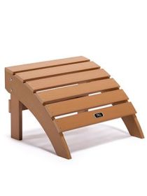 TALE Adirondack Ottoman Footstool All-Weather and Fade-Resistant Plastic Wood for Lawn Outdoor Patio Deck Garden Porch Lawn Furniture Brown Ban o (Color: as Pic)
