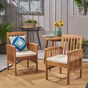 CASA ACACIA DINING CHAIR,2PCS with 2 Cushions (Color: as Pic)