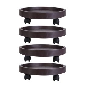4Pcs 12.8IN Or 14IN Plant Caddy With Wheels Up to 187LBS Load Capacity Rolling Plant Stand (size: 14in)