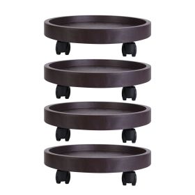 4Pcs 12.8IN Or 14IN Plant Caddy With Wheels Up to 187LBS Load Capacity Rolling Plant Stand (size: 12in)