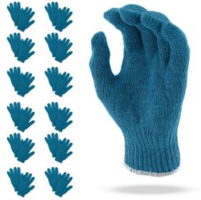 Blue Gray String Knit Work Gloves (Color: Gray)