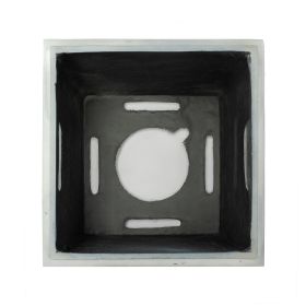 Outdoor Tank Table for Gas Fire Pits, Hides Propane Tank Cover, Concrete Light Gray, Side Handles (Color: as Pic)