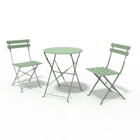 Round 2 Person - 23.6" Long Bistro Set (7 Colors Available) (Color: Green)