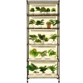 VEVOR Plant Stand with Grow Light, 6-Tier Large Tall Plant Shelf with 150W Full Spectrum Grow Light (Total Power: 150W, size: W75 x H180 cm)