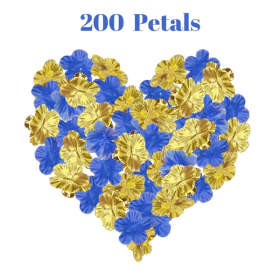 200 Pcs Artificial Silk Rose Petals For Graduation Black Green Red Purple Blue Golden Mix Color Fake Flowers Petals For Graduation Ceremony Weddi (Color: Blue)