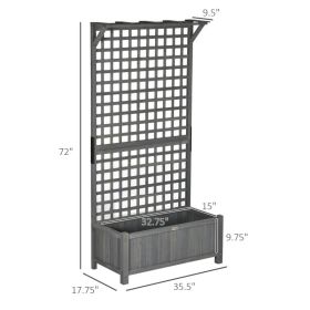 Wood Planter With Trellis For Vine Climbing, Raised Garden Bed, Privacy Screen For Backyard, Patio, Dark Gray (Option: Dark gray)