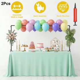 1Pc/2Pcs Over The Table Rod Stand with Clamps 32"-113" Width 33"-76" Height Adjustable Metal Table Arch Stand for Balloon Garland Floral Decorati (Option: Black-2pcs)