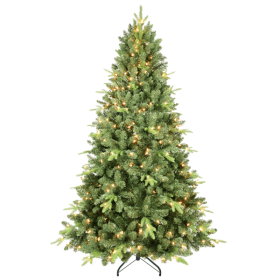 Artificial 4ft Green Christmas Tree With 636 PE PVC Mixed Branch Tips, 200 UL Warm White Led, Memory Wire Iron Wire, Hinged Premium & Foldable Ba (Option: Default Title)