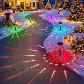 Solar Christmas Lights Outdoor Waterproof Pathway Lights, 12 Pack (Option: RGB)