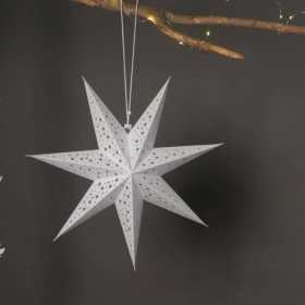 White Handmade Paper Star 60 Cm - White-Festive (Color: White)