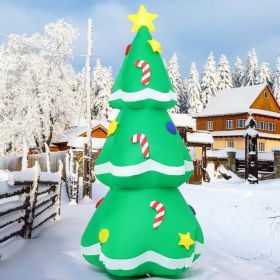 5 FT Christmas Inflatables Tree Outdoor Decorations Blow Up Tree Yard Decoration With Built-in LEDs For Xmas Holiday Party Indoor Garden Lawn Dec (Option: Green)