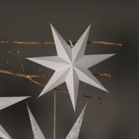 Handmade Paper Star 46 Cm Dia - White-Festive Decor (Color: White)